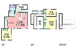 東海岸南ヒルズ 3LDKの間取図画像