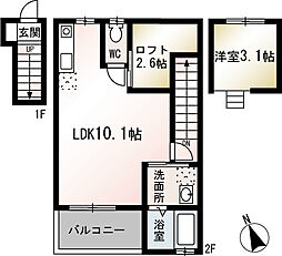 CarpeDiem湘南 1LDKの間取図画像
