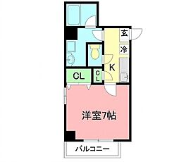 アドバンス茅ヶ崎 1Kの間取図画像