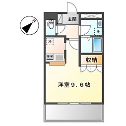 メルヴェーユ如月 1Kの間取図画像