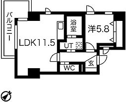 コンドー円山KIRARI 1LDKの間取図画像