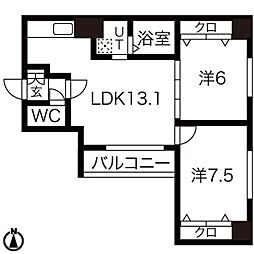 prod.23 2LDKの間取図画像