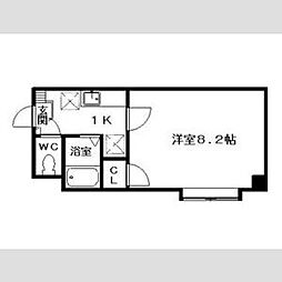 コア・24B 1Kの間取図画像