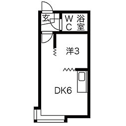 カーサ・チェリベ2 1DKの間取図画像