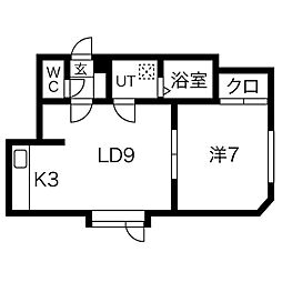 プレミエール発寒 1LDKの間取図画像