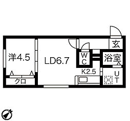 SecondAvenueA 1LDKの間取図画像