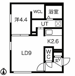 Le+2 1LDKの間取図画像