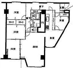 宮の森グランドハイツ 4LDKの間取図画像