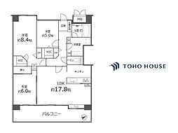 東急ドエルアルス御影鴨子ケ原 3LDKの間取図画像