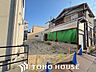 外観：現況更地のため解体費用がかかりません！2階建の建築プランもご用意しております。
