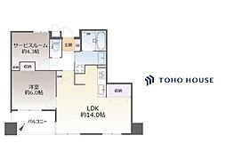 セレッソコート中之島南 1SLDKの間取図画像