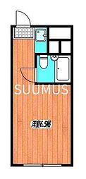 東中野アパートメンツ ワンルームの間取図画像