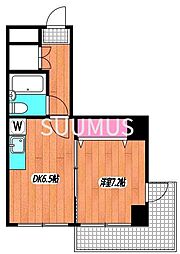 セントヒルズ代々木 1DKの間取図画像