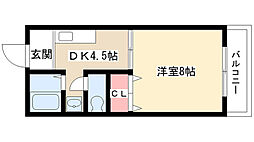 エクセル瑞雲B 1DKの間取図画像