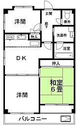コーポラス葵 3DKの間取図画像