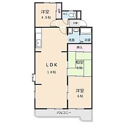 本通マンション 3LDKの間取図画像