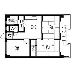 メゾンドールサカエ 3DKの間取図画像