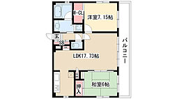 レインボーピア原 2LDKの間取図画像