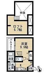 シャルール上小田井 ワンルームの間取図画像