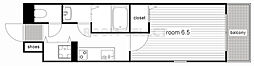 コート・ダ・ジュール中村1 1Kの間取図画像