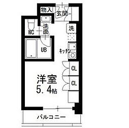 リッツィ本山 ワンルームの間取図画像