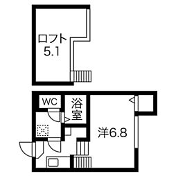 ロタノワール山王 1Kの間取図画像