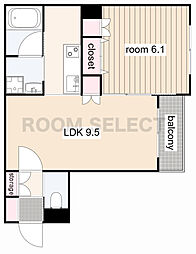 Ecrin新瑞橋 1LDKの間取図画像