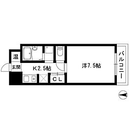 アドミール栄生 1Kの間取図画像