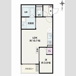 Jack shinagawa 1LDKの間取図画像