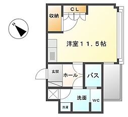 千種タワーヒルズ ワンルームの間取図画像