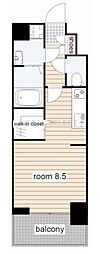 プレサンス名古屋菊井セルカ ワンルームの間取図画像
