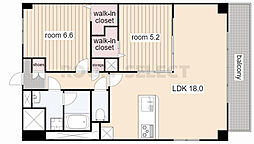 パビリオン本郷 2LDKの間取図画像