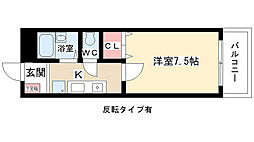 グランモール一社 1Kの間取図画像