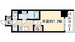 プレサンス久屋大通公園セラフィ 1Kの間取図画像