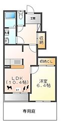 パークヒルズ城土 1LDKの間取図画像
