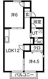 メゾンハッシャ・KA 2LDKの間取図画像