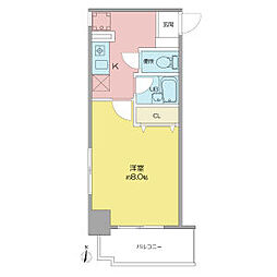 ディアコートA 1Kの間取図画像