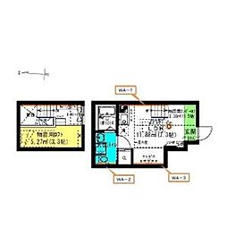 RadIAnce向陽 ワンルームの間取図画像
