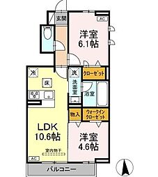 グラシアーレ 2LDKの間取図画像