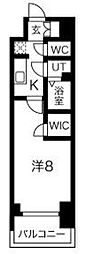 プレサンスNAGOYAファスト 1Kの間取図画像