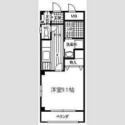 クレアーレ 1Kの間取図画像