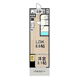 プライムアーバン泉 1LDKの間取図画像