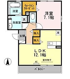 ロワメゾン松陽 1LDKの間取図画像