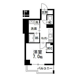 NISSYOBUILDING 1Kの間取図画像