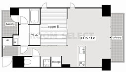 IZResidence 1LDKの間取図画像