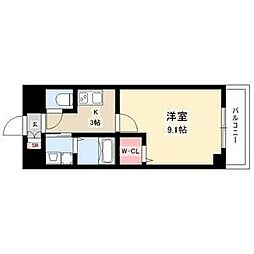 アルカンシェル名駅 1Kの間取図画像