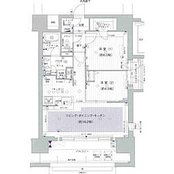 プレサンスロジェ栄 2LDKの間取図画像