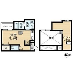 アーティ山王 ワンルームの間取図画像