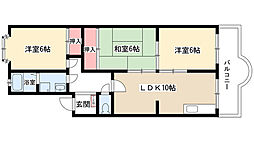 第1レオン光園 3LDKの間取図画像