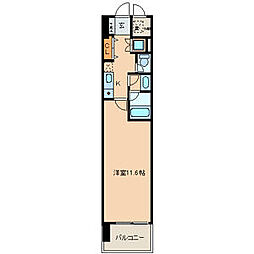 casa+α名駅南 1Kの間取図画像